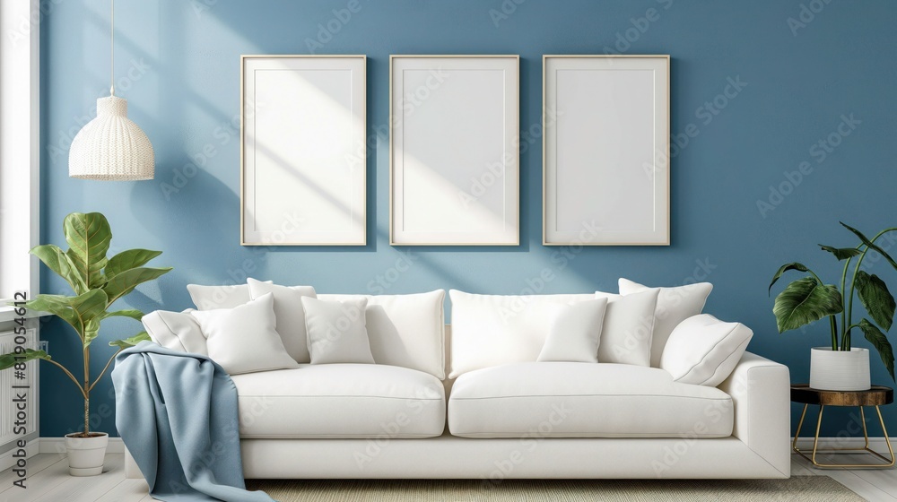 Blank picture frame mockup on wall. Frame mockup. Interior mockup with wall background. Modern interior design. 3D render Blank picture frame mockup on wall. Frame mockup. Interior mockup with wall background. Modern interior design. 3D render