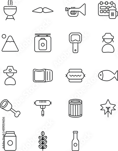 Icon line black color themes October Fest