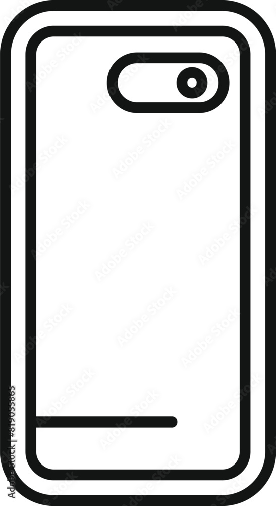 Simple black and white line art vector illustration of a mobile phone case Simple black and white line art vector illustration of a mobile phone case