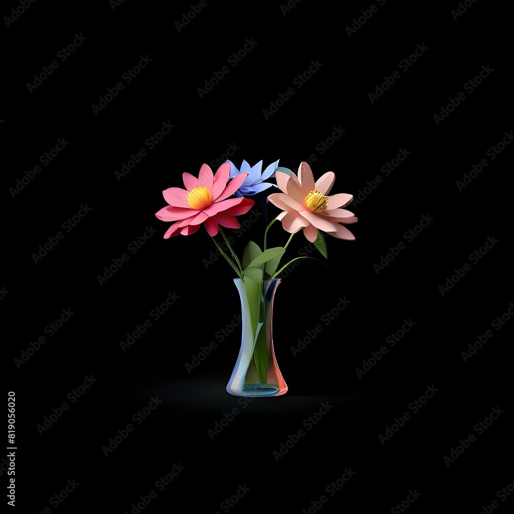 flowers in a glass vase flowers in a glass vase