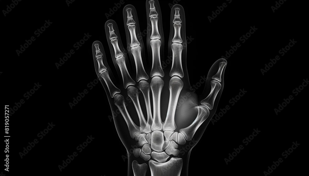 Joke x ray of human hand. Note: 6 fingers! Joke x ray of human hand. Note: 6 fingers!