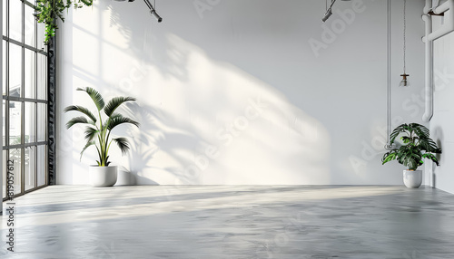 A white wall with two potted plants on it © terra.incognita
