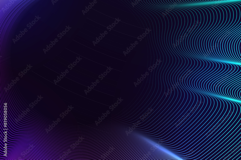 Blue and violet wave background. Vector design with neon light effect. Shiny wavy lines Blue and violet wave background. Vector design with neon light effect. Shiny wavy lines