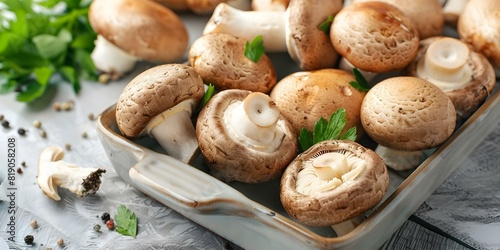 Mushrooms from Paris, ready to be cooked. Concept Mushrooms, Paris, Cooking, Culinary, Ingredients