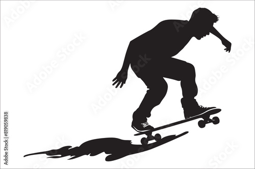 Skateboarders Silhouette Vector Illustration, skateboarders silhouettes Vector collection.