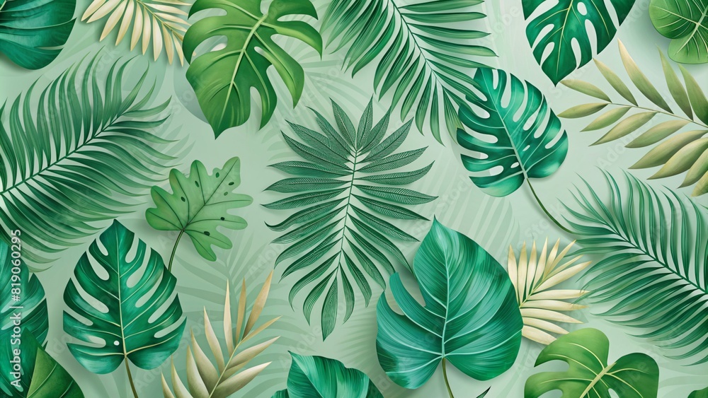 Tropical Leaf seamless illustration. Tropical Leaf seamless illustration.