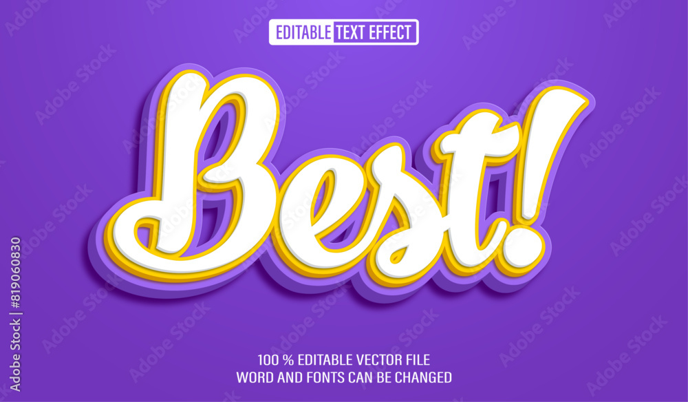Editable 3d text style effect - Best text effect Template Stock Vector ...