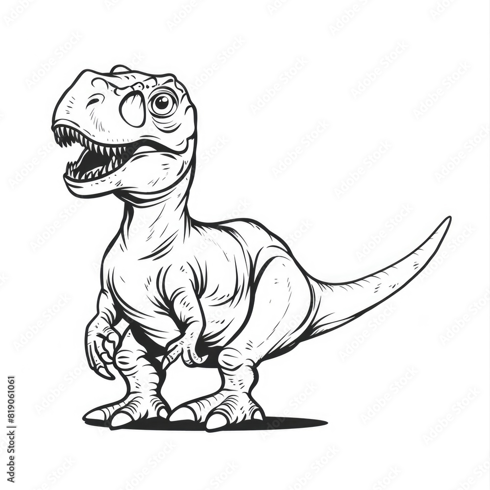 Obraz premium Dinosaur model for coloring. white background