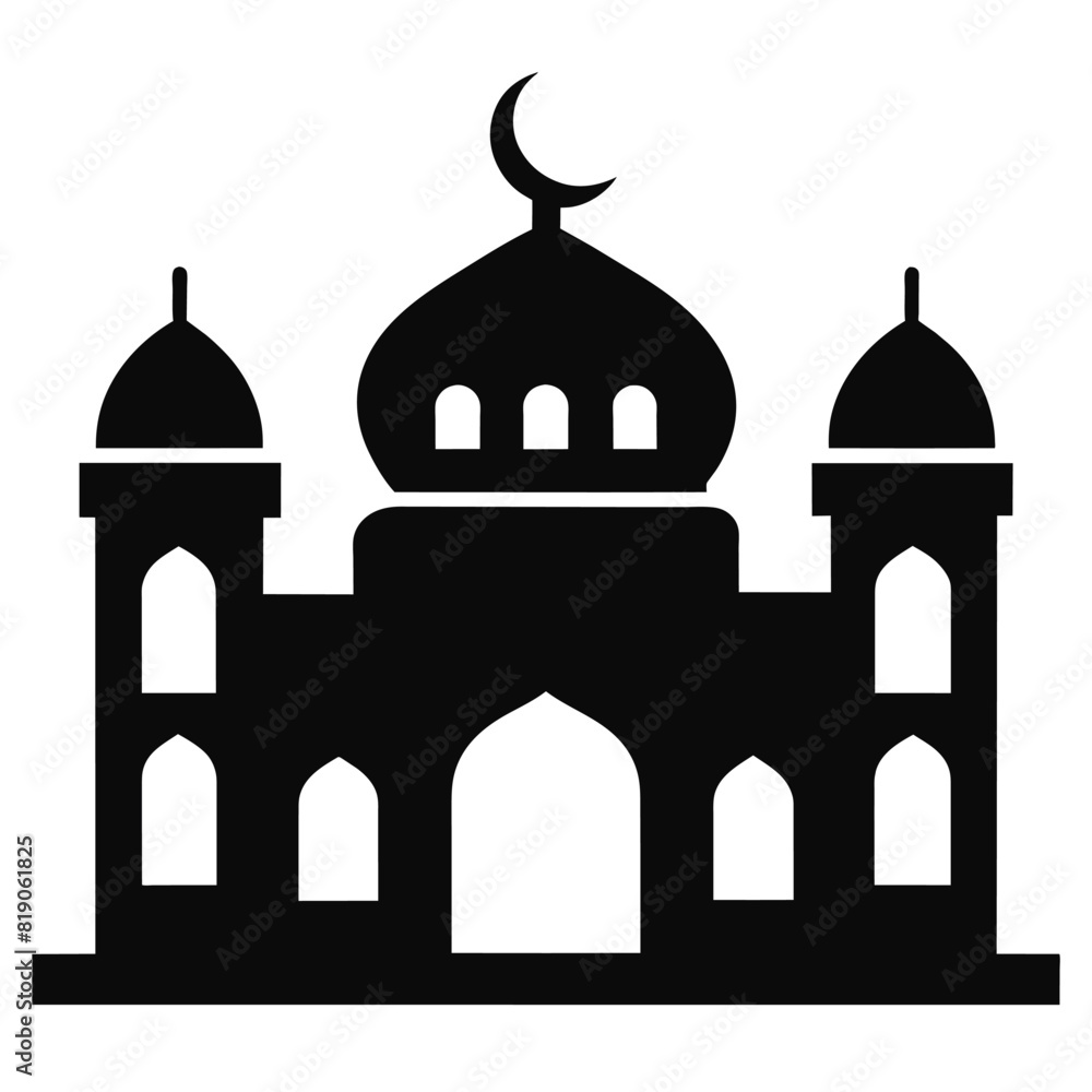 Mosque icon, building and architecture , mosque and minaret vector icon, vector