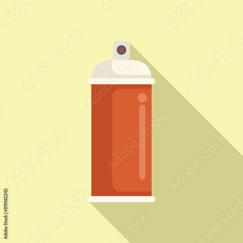 Flat design vector graphic of a red spray paint can with shadow, perfect for art and design themes