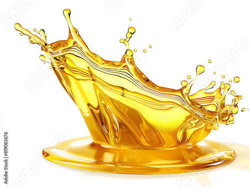 Cooking Olive pale yellow oil swirl splash isolated on clean png background, engine motor fuel oil for vehicles, liquid flowing in form of wave