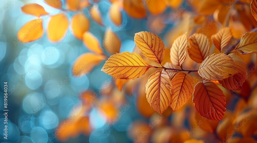 Obraz premium Nature Background Soft-focus branches with vibrant leaves Illustration image,