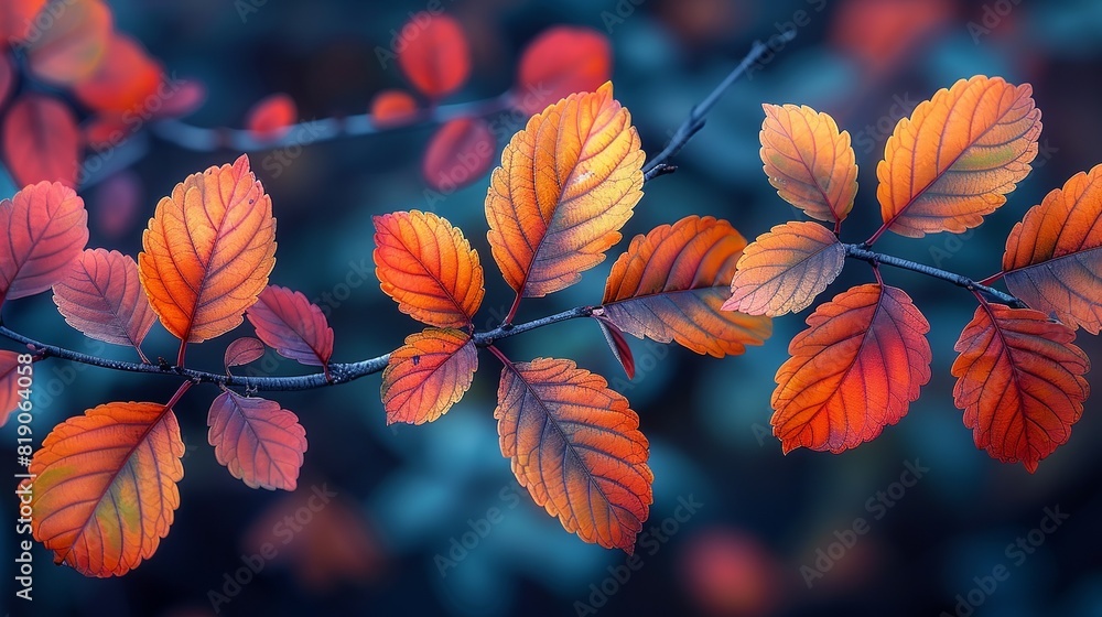 Nature Background Soft-focus image of branches with colorful leaves Illustration image, Nature Background Soft-focus image of branches with colorful leaves Illustration image,