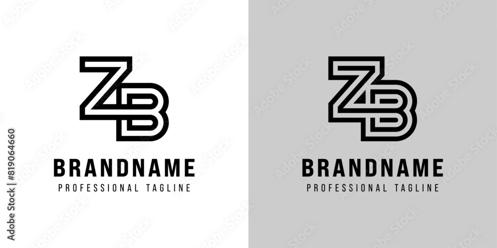 Letters ZB Monogram Logo, suitable for any business with ZB or BZ initials Letters ZB Monogram Logo, suitable for any business with ZB or BZ initials