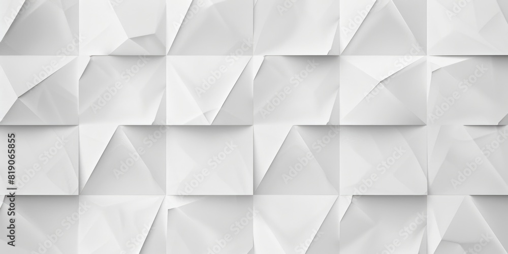 A wall constructed of white paper squares, suitable for backgrounds or textures A wall constructed of white paper squares, suitable for backgrounds or textures