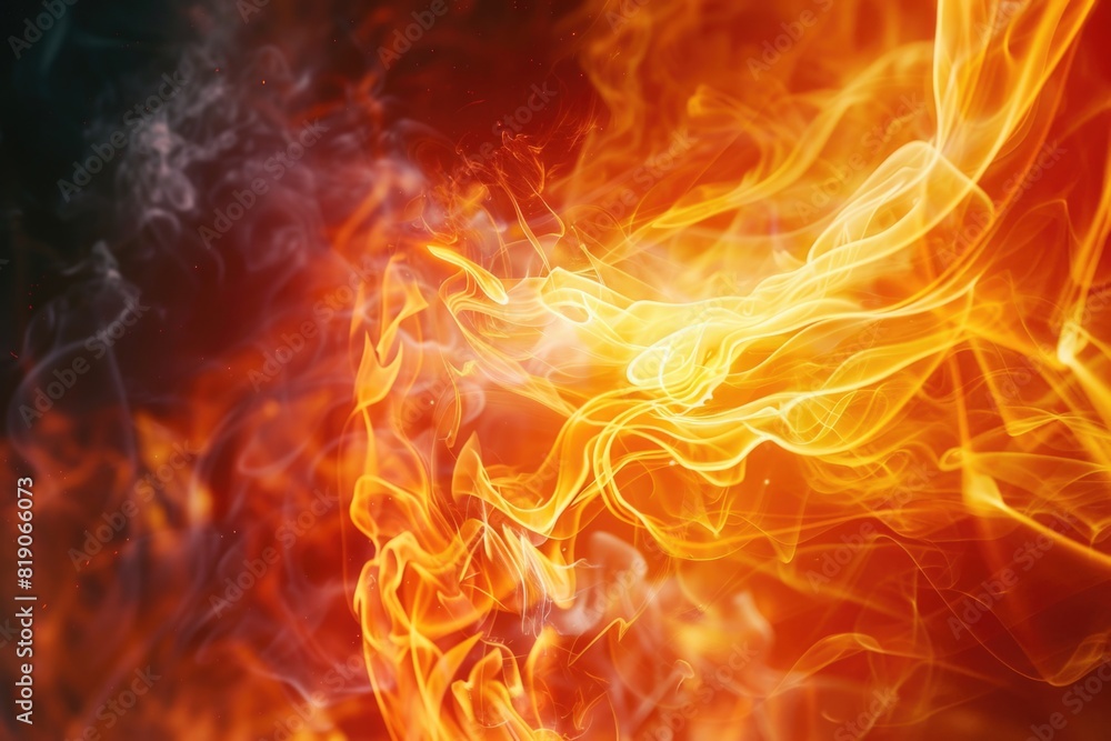 Fototapeta premium A close-up image of a fire with smoke rising, perfect for adding warmth and ambiance to your projects