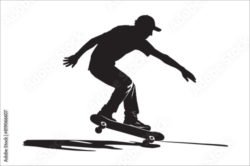 Skateboarders Silhouette Vector Illustration, skateboarders silhouettes Vector collection.