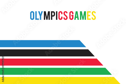 Olympics games straight lines isolated on white artboard photo