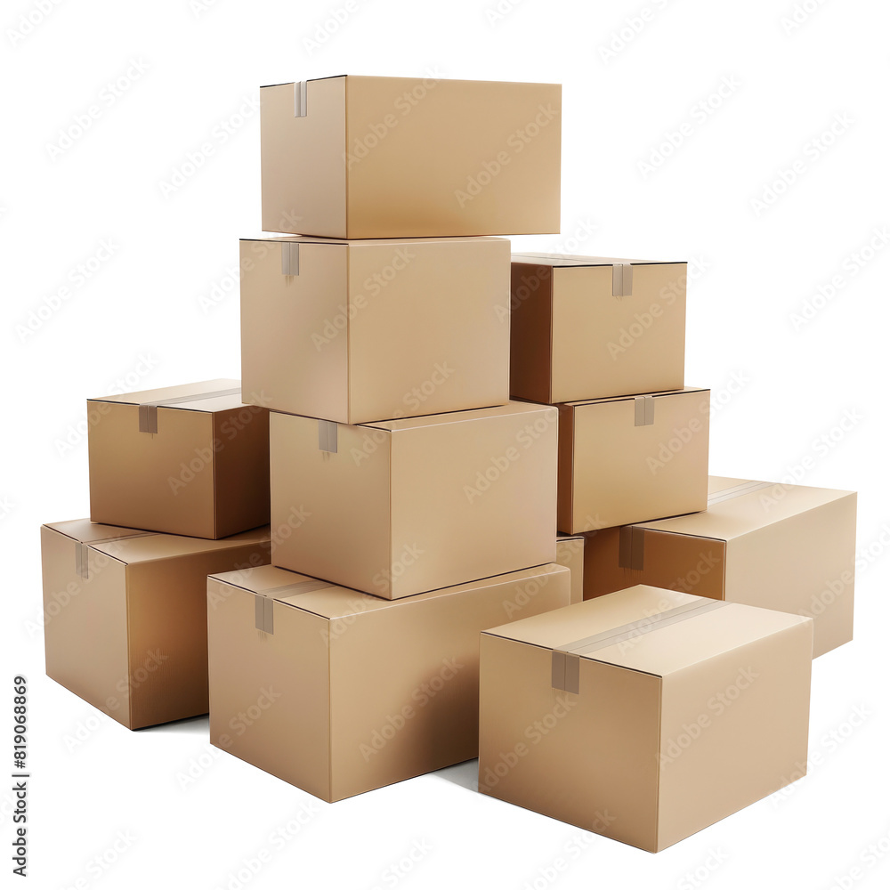 PNG Stack Of Cardboard Boxes Isolated On Transparent Bckground PNG Stack Of Cardboard Boxes Isolated On Transparent Bckground