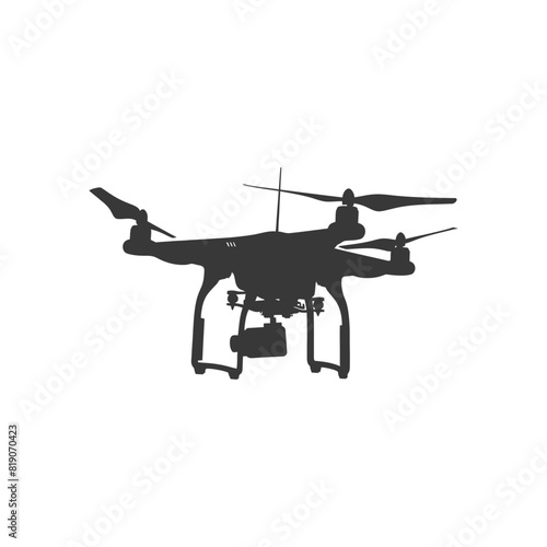 silhouette flying drone camera black color only