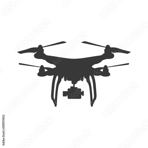 silhouette flying drone camera black color only
