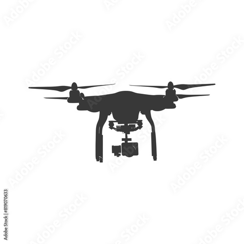silhouette flying drone camera black color only