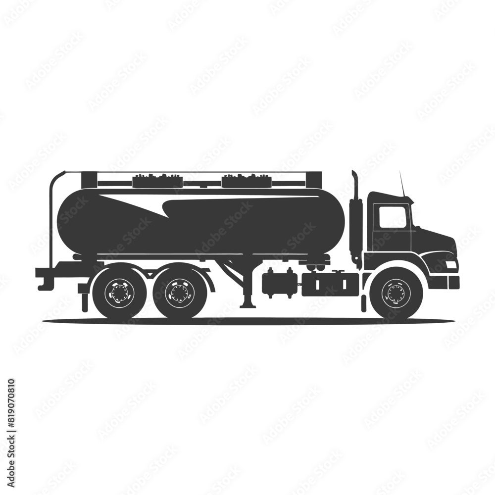 silhouette fuel tunker truck black color only silhouette fuel tunker truck black color only