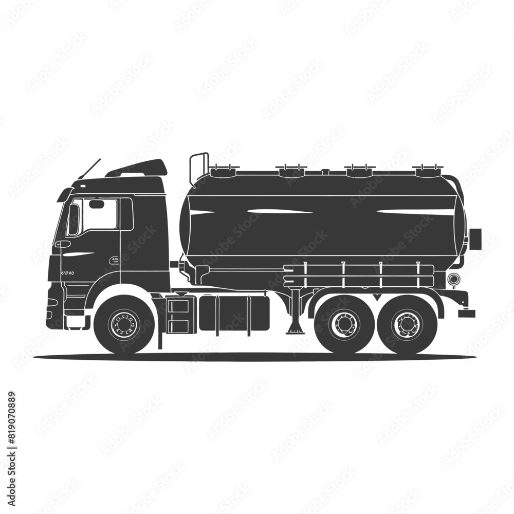 silhouette fuel tunker truck black color only silhouette fuel tunker truck black color only