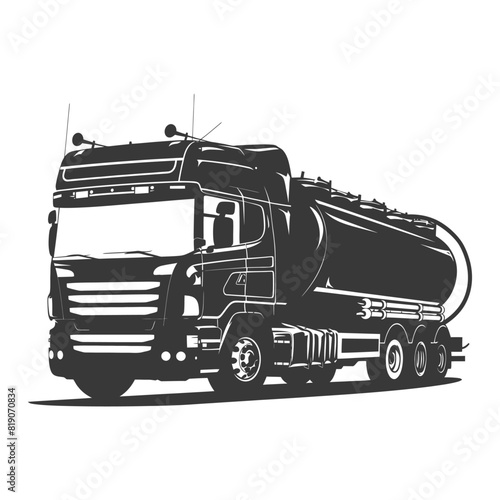 silhouette fuel tunker truck black color only