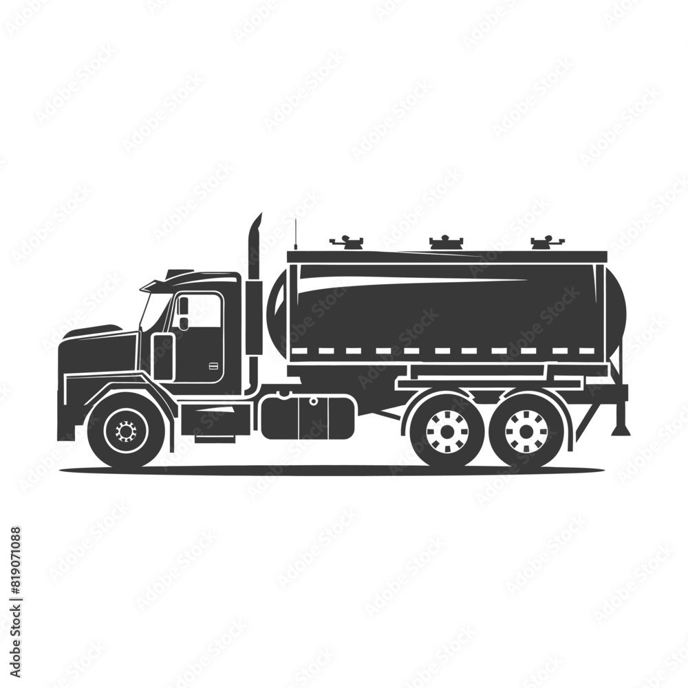 silhouette fuel tunker truck black color only