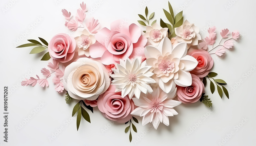 A bouquet of flowers with pink and white flowers
