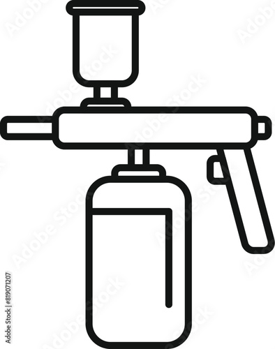 Line art illustration of a pressure spray bottle, suitable for various design needs