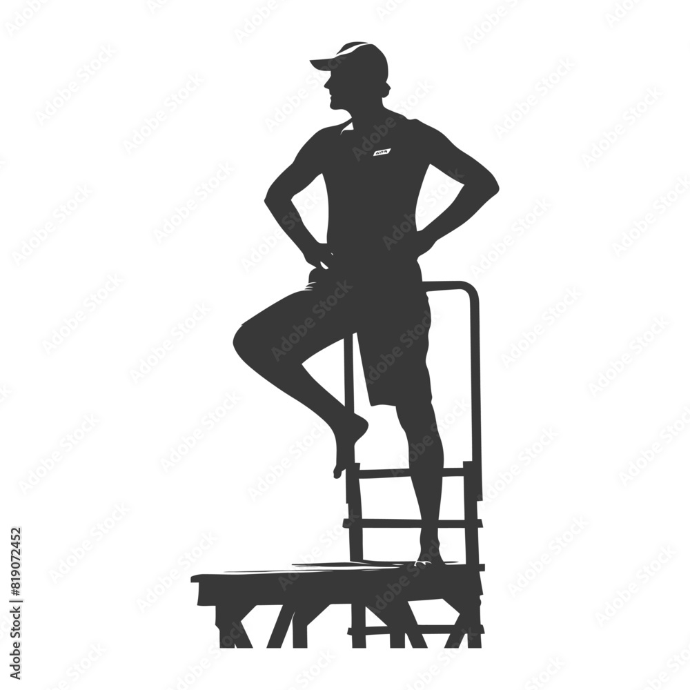 silhouette lifeguard in action full body black color only silhouette lifeguard in action full body black color only