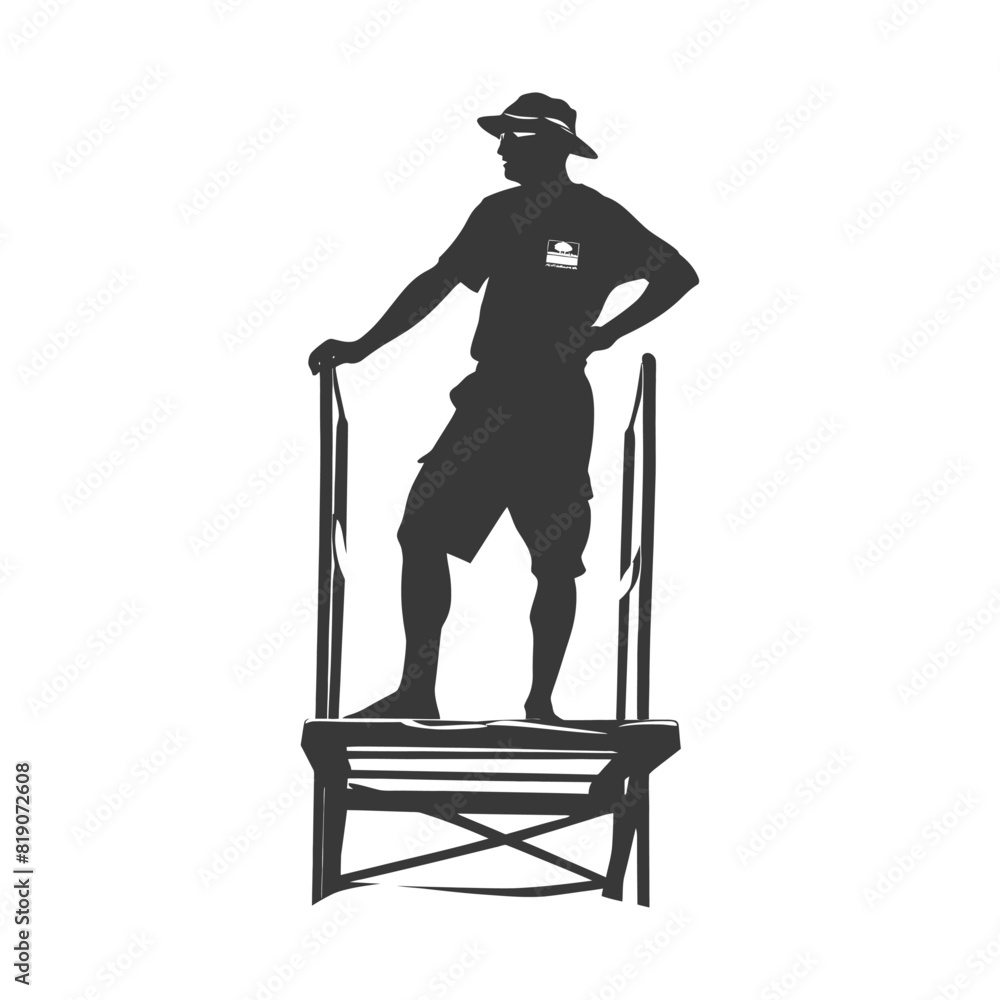 silhouette lifeguard in action full body black color only silhouette lifeguard in action full body black color only