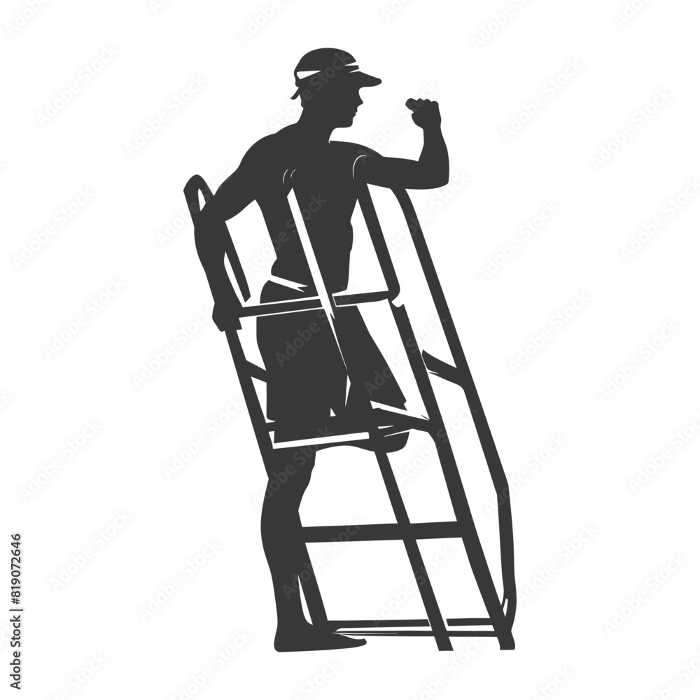 silhouette lifeguard in action full body black color only silhouette lifeguard in action full body black color only