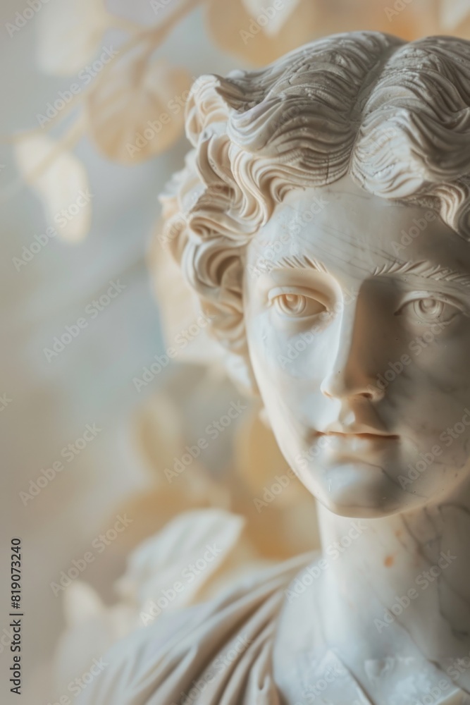 Detailed view of a woman statue, ideal for historical or artistic projects