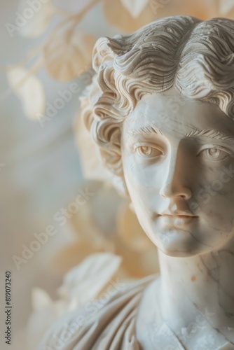Detailed view of a woman statue, ideal for historical or artistic projects