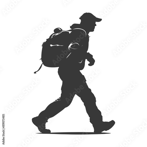 silhouette Mailman in action full body black color only