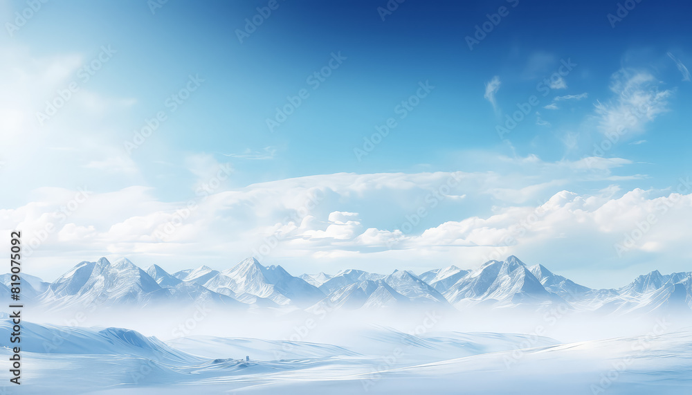 A mountain range with a clear blue sky