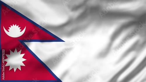Nepal Flag waving in the wind, National Flag background video, High Speed Full HD 4K
