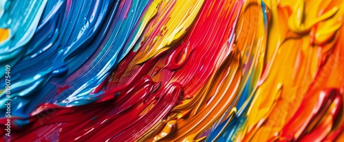 Close Up of Colorful Paint on a Canvas