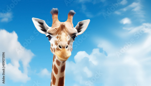 A giraffe with its head turned to the side and its mouth open