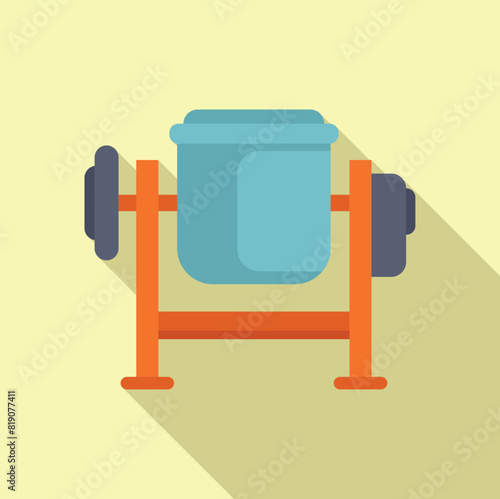 Playful flat design vector of a protein shake with dumbbells on a gym bench