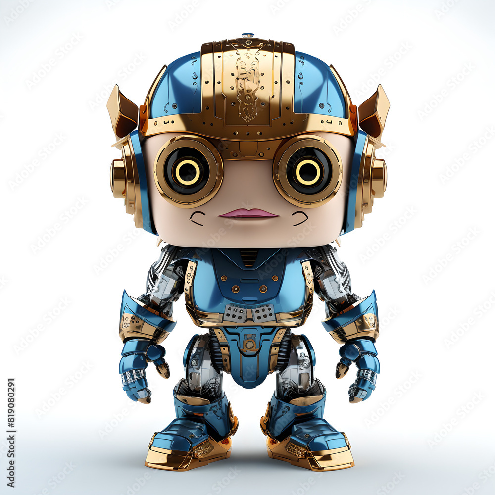 Cheerful Blue and Gold Robot
Cheerful Blue and Gold Robot