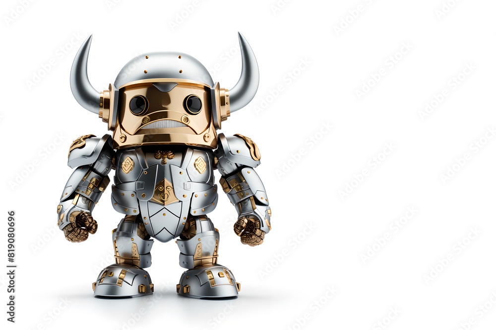 Silver and Gold Robot Knight

