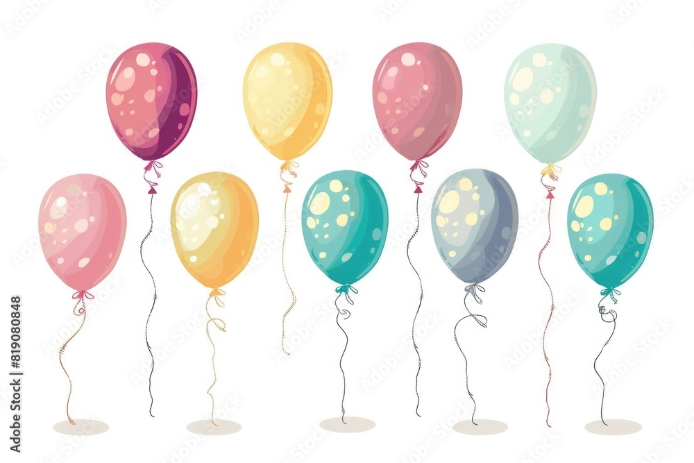 Bunch of balloons with a decorative bow, perfect for celebration events