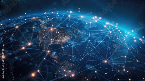 business global map networking connection background 