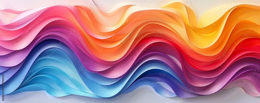 Abstract background with colorful wavy paper cut shapes, colorful gradient background with multicolored waves Abstract background with colorful wavy paper cut shapes, colorful gradient background with multicolored waves