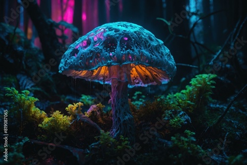 Neon mushrooms