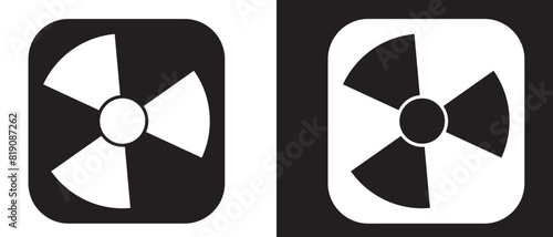 Set of Radioactive icon vector. radioactive icon warning caution danger symbol vector illustration. Radioactive symbol color and black icon set.